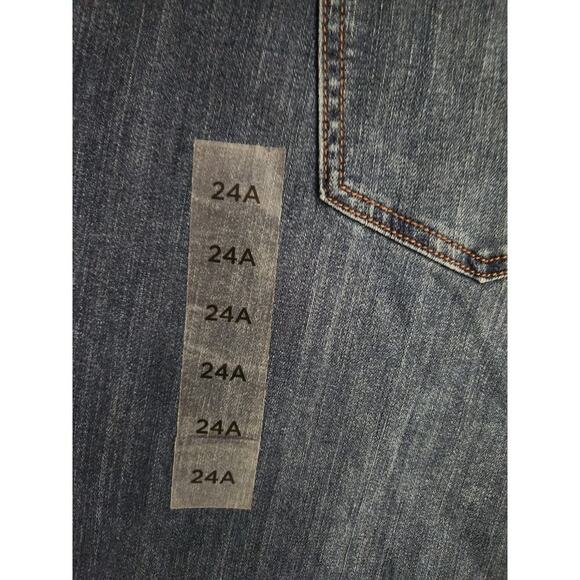 Avenue Denim Jeans Women's Sz 24 Dark Wash Girlfriend Ankle Distressed Stretch - Picture 6 of 8